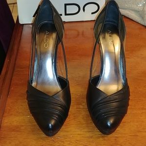 Aldo Black Heels with Clear Sides